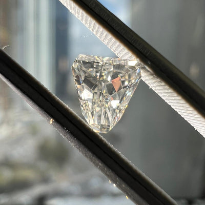 Pink, gray & yellow diamonds, 1.52 total carat, shield shapes, VS1-SI2 clarity
