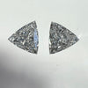 F color diamonds, 1.09 & 1.01 carats, trilliant shape, SI1 & i1 clarity
