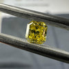 Yellow diamond, 0.41 carat, radiant shape, VVS2 clarity