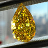 Deep yellow diamond, 1.31 carat, pear shape, VS1 clarity