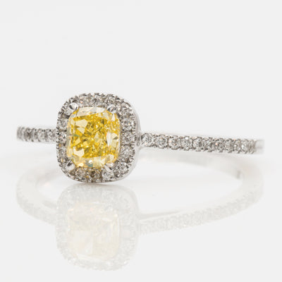 Vivid Yellow Diamond Ring, 0.82 carat. - VMK Diamonds