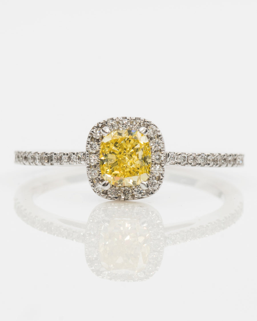 Vivid Yellow Diamond Ring, 0.82 carat. - VMK Diamonds