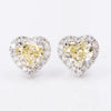 Heart shaped Fancy Yellow Diamond Earring, 1.94 carat - VMK Diamonds