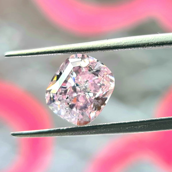 Natural Fancy Intense Pink Diamond & Kite Diamond Pendant Necklace