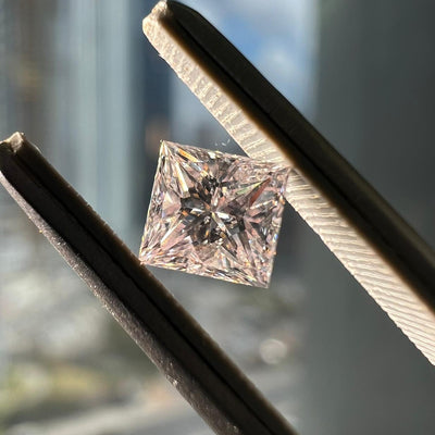 PINK Diamond, 0.37 Carat, PRINCESS Shape, I1 Clarity - VMK Diamonds