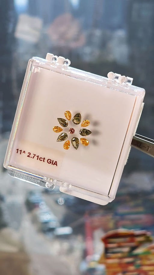 Multi color collection, 2.71 ct., all natural colored diamonds, GIA