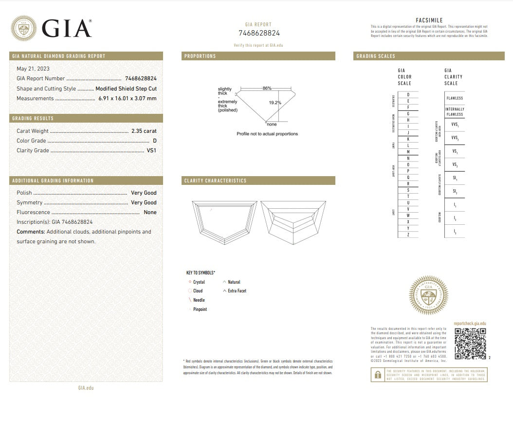 D & F color diamonds, 4.35 total carat, cadillac shape, VS1 clarity