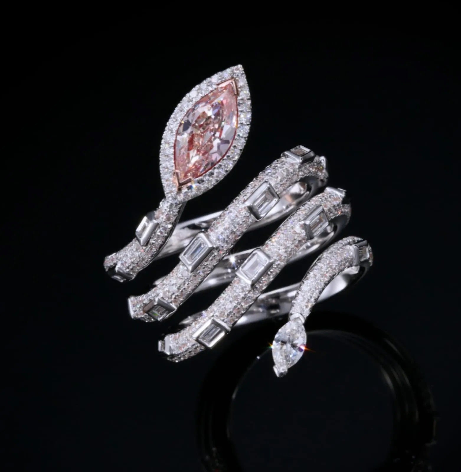 Marquise Pink Diamond ring, 2.10 carat