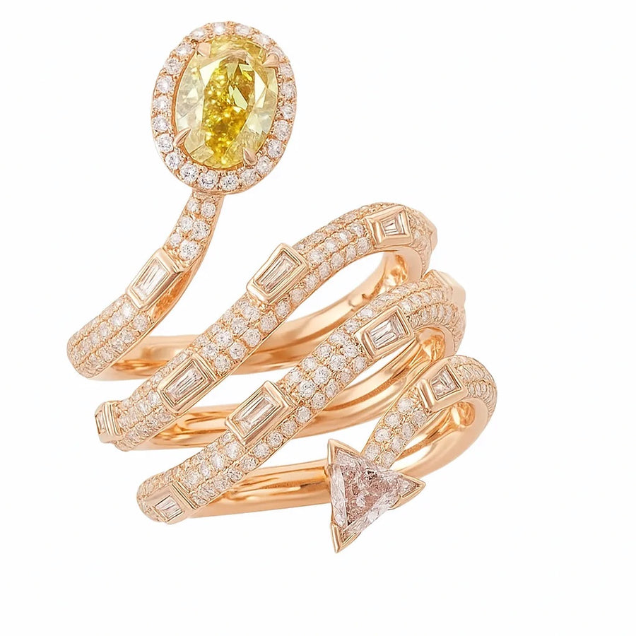 Orange and Pink Diamond ring, 2.29 carat