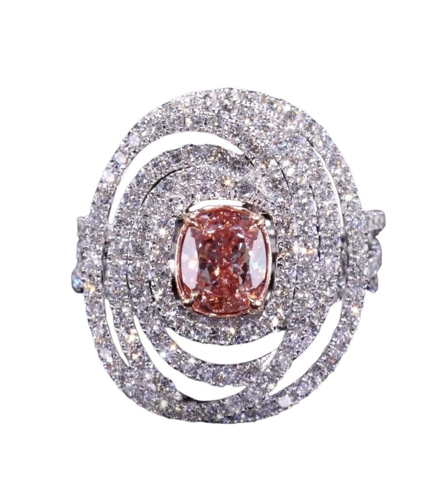 Unique cushion Pink Diamond ring 2.42 carat