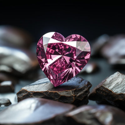 Fancy Deep Pink diamond 0.32 Carat HEART Shape