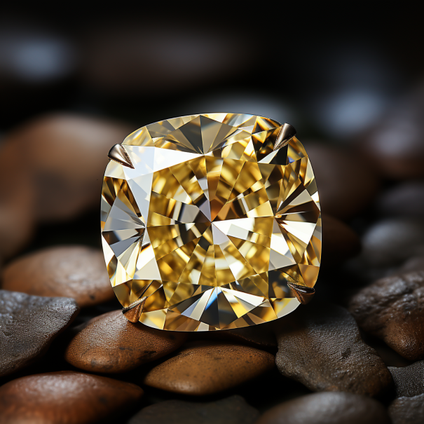 Lemon Yellow Diamond 2.00 Carat CUSHION Shape