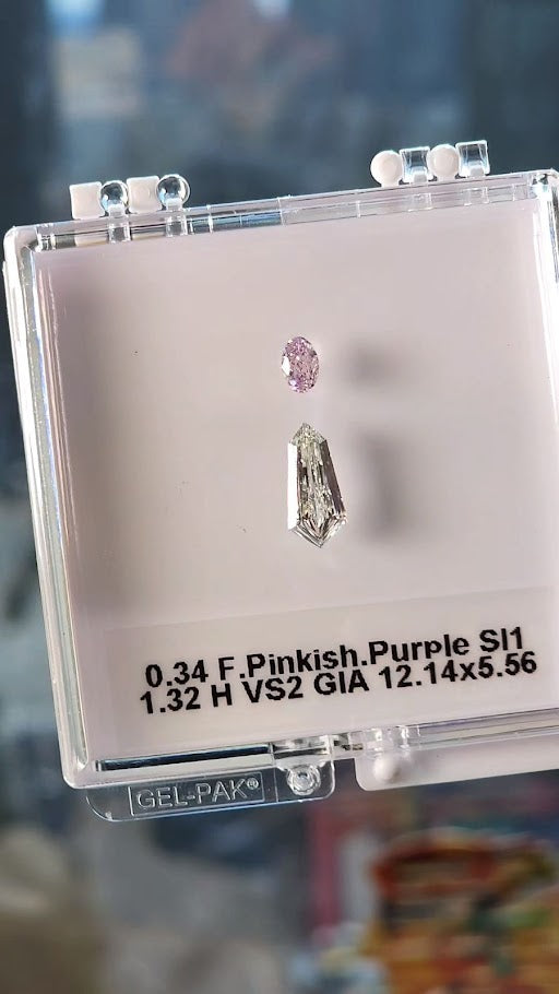 Collection of pink & colorless diamonds, 1.66ct, GIA certified