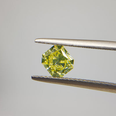 Greenish Yellow Diamond, 1.25 Carat, RADIANT Shape, VS2 Clarity - VMK Diamonds