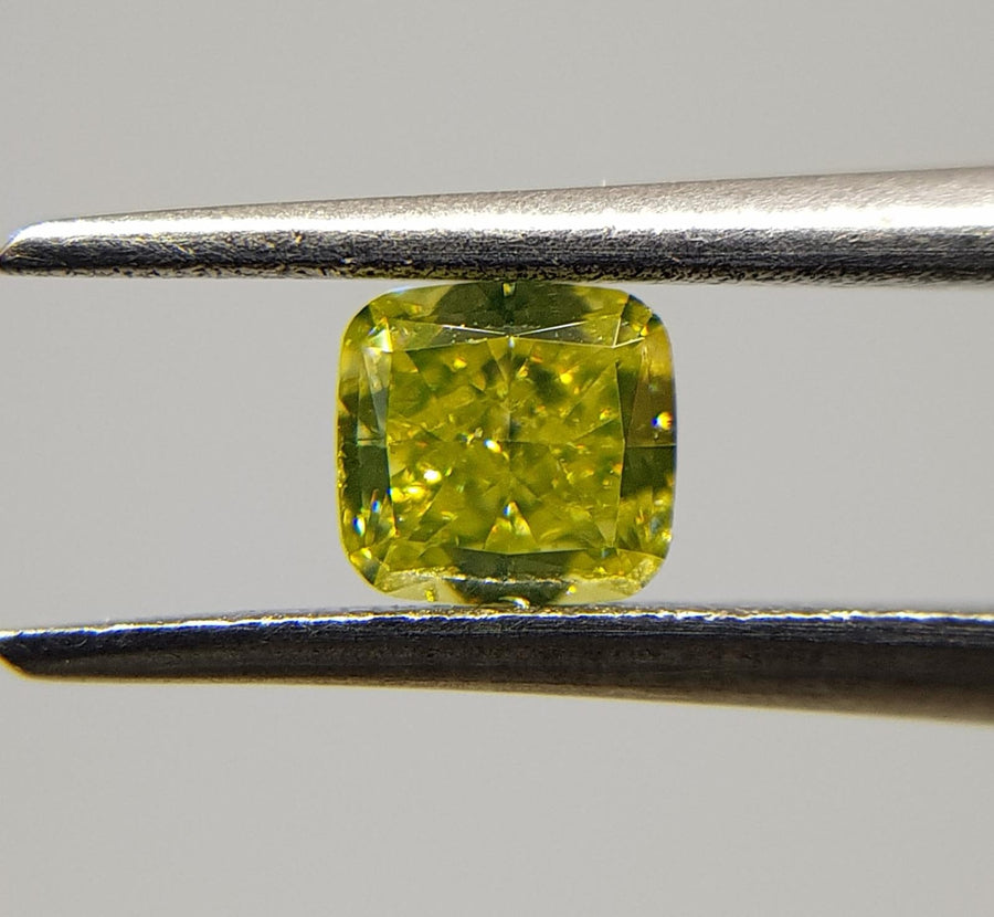 0.31 Carat CUSHION Shape YELLOW Color Diamond - VMK Diamonds