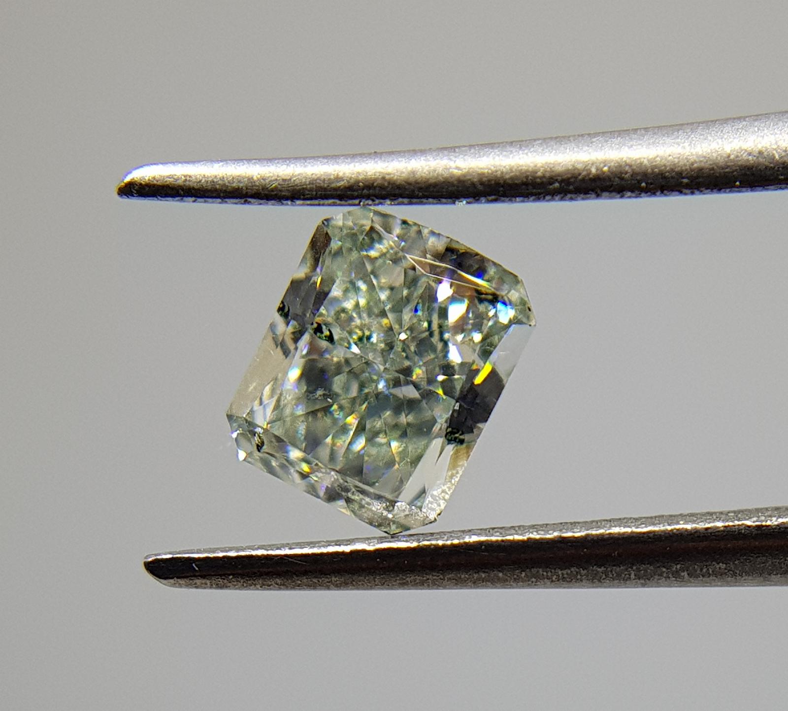 0.58 Carat RADIANT Shape GREEN Color Diamond - VMK Diamonds