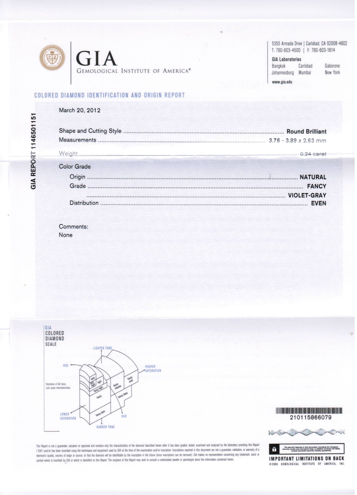 0.24 Carat ROUND Shape GRAY Color Diamond - VMK Diamonds
