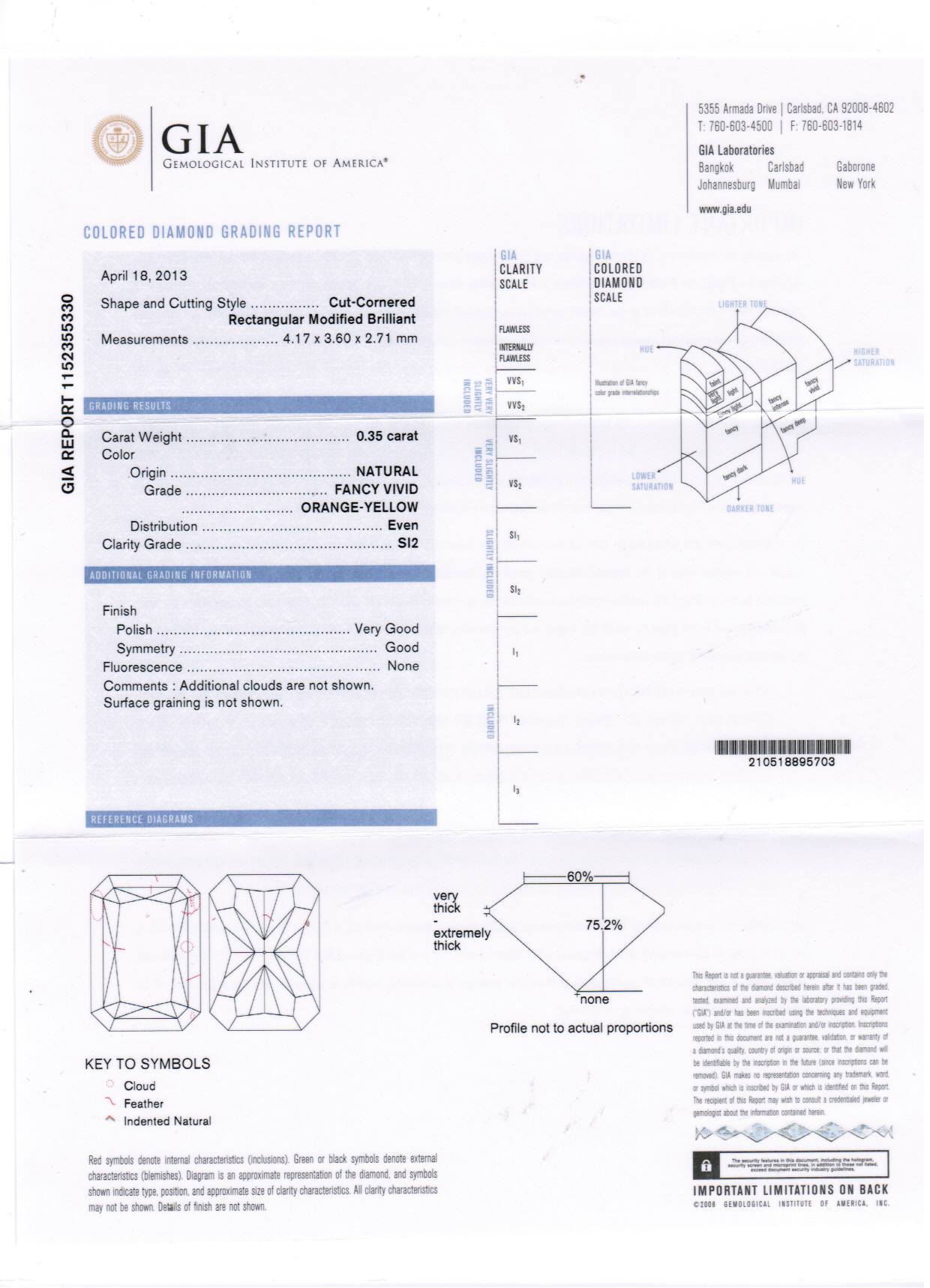0.35 Carat RADIANT Shape YELLOW Color Diamond - VMK Diamonds