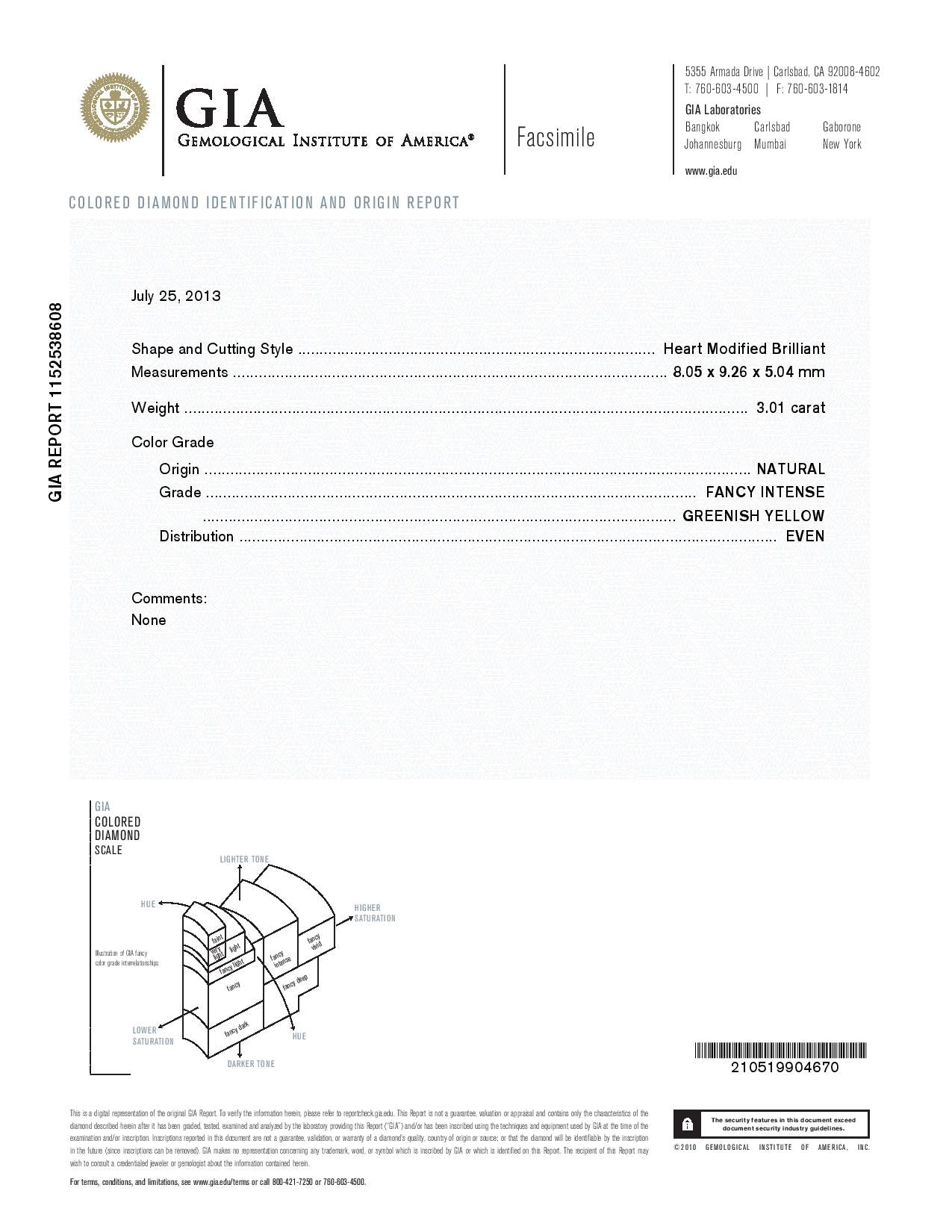 3.01 Carat HEART Shape YELLOW Color Diamond - VMK Diamonds