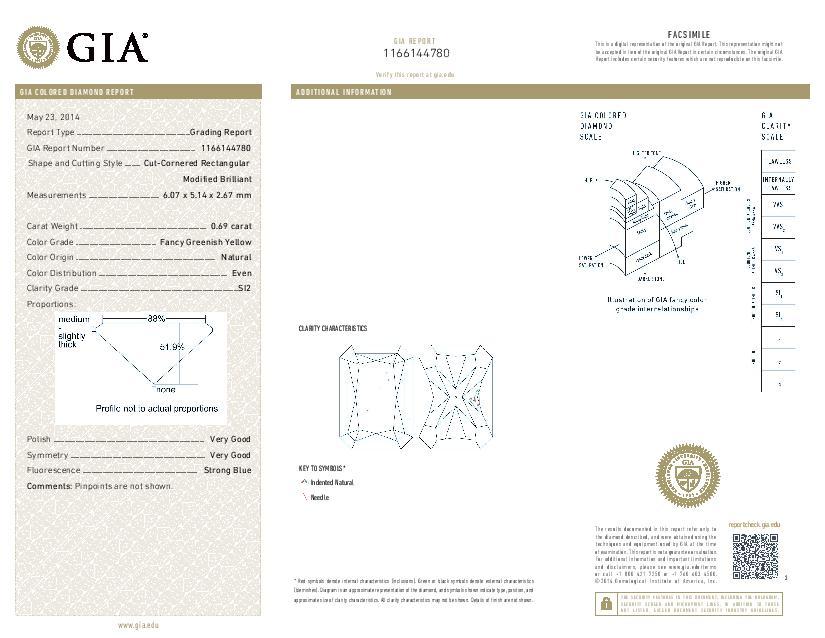 0.69 Carat RADIANT Shape YELLOW Color Diamond - VMK Diamonds