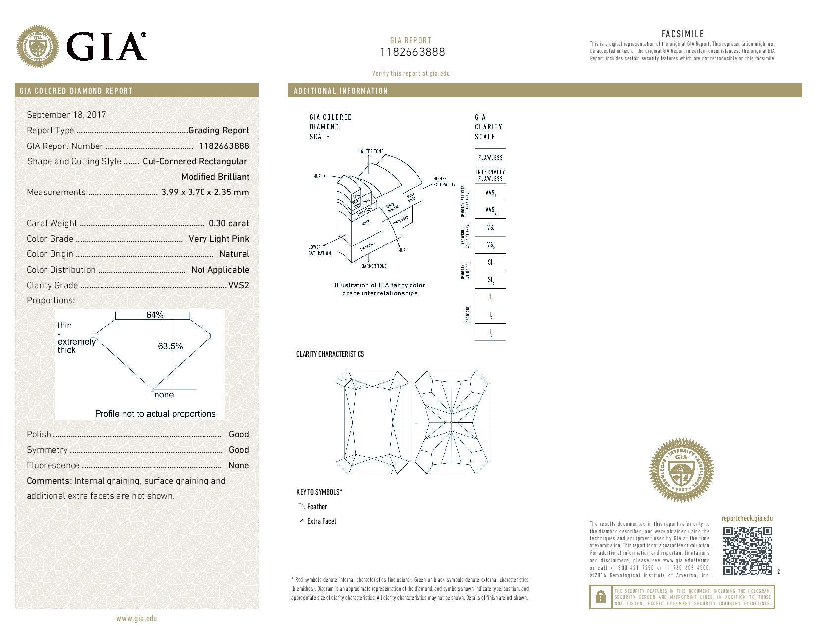 0.30 Carat RADIANT Shape PINK Color Diamond - VMK Diamonds