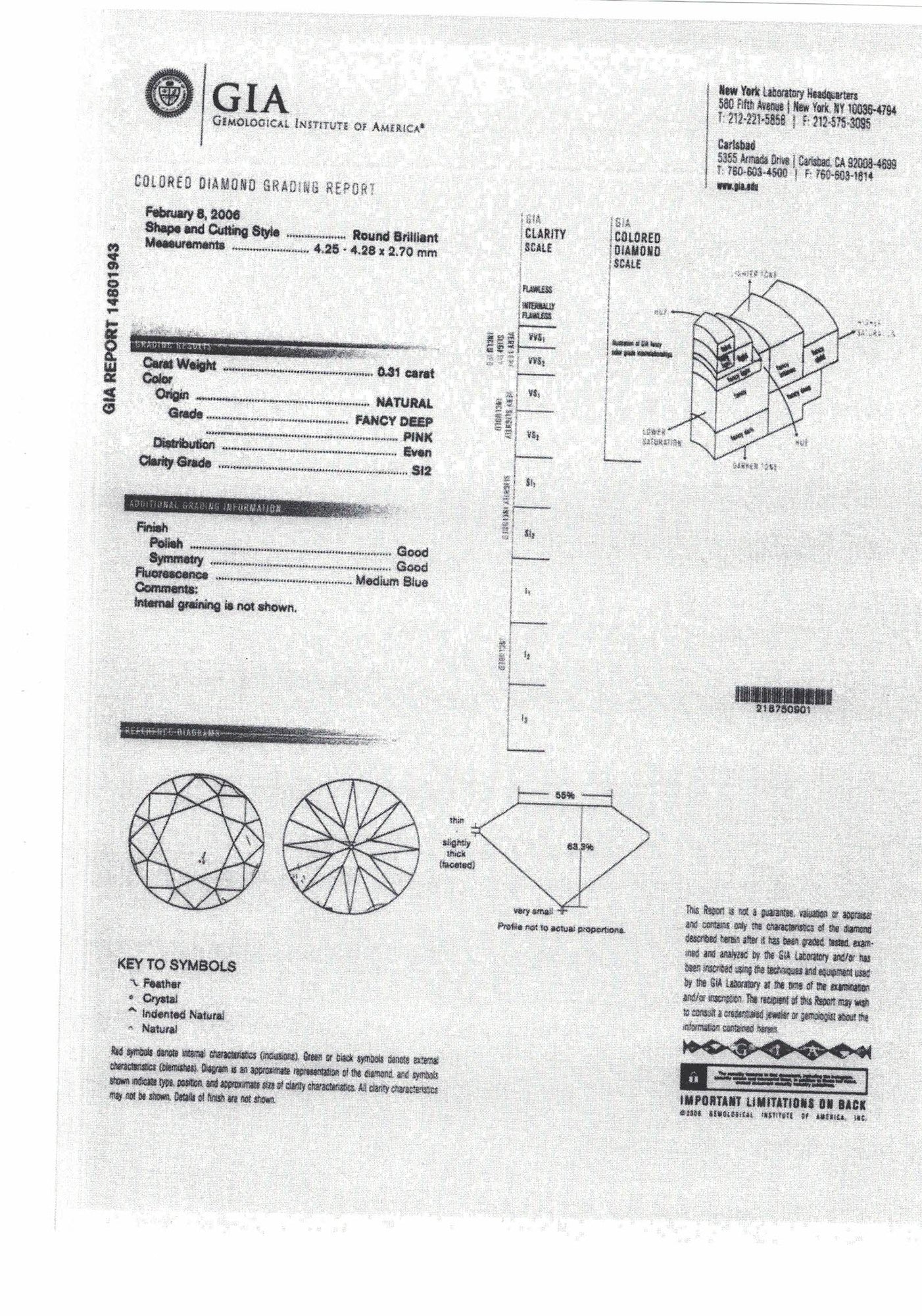 0.31 Carat ROUND Shape PINK Color Diamond - VMK Diamonds