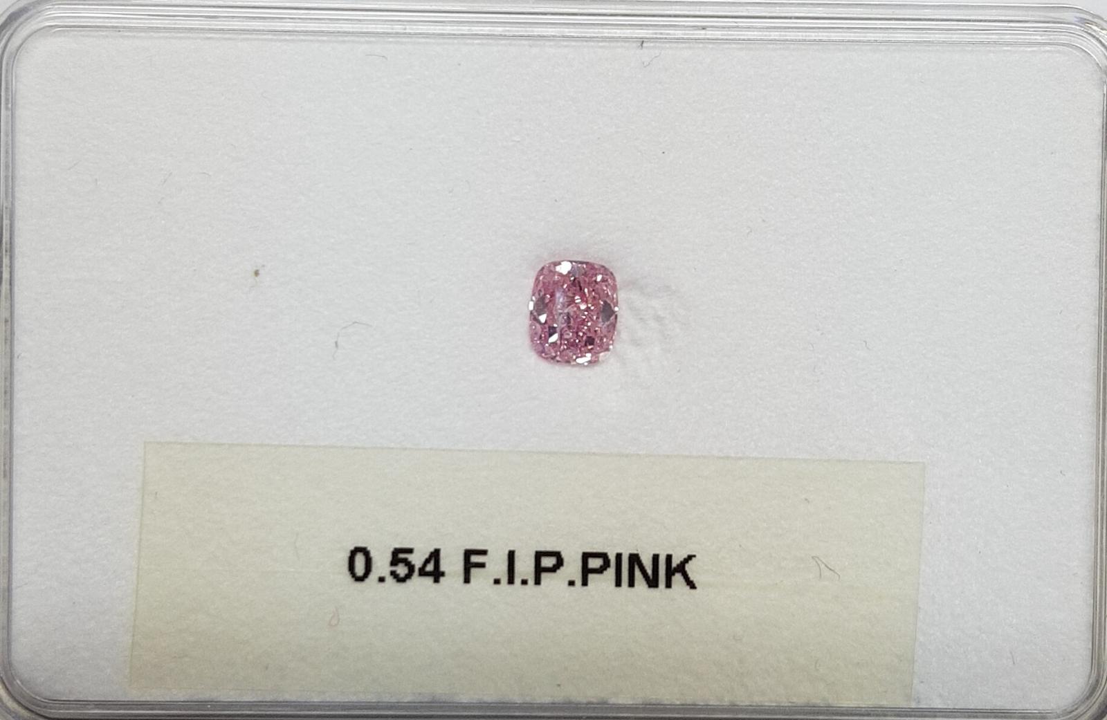 0.54 Carat CUSHION Shape PINK Color Diamond - VMK Diamonds