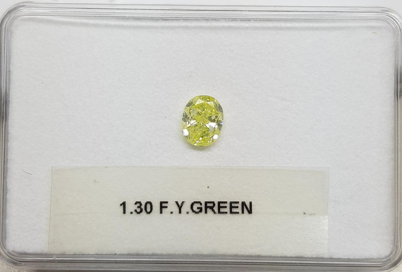 1.30 Carat OVAL Shape GREEN Color Diamond - VMK Diamonds