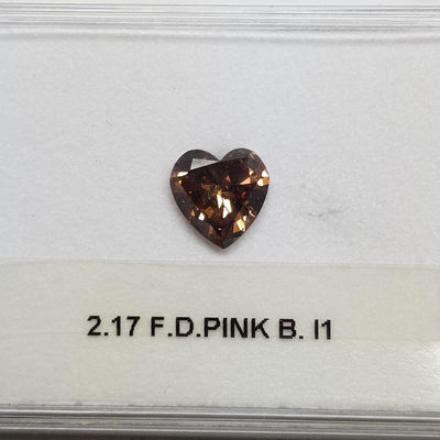 2.17 Carat HEART Shape BROWN Color Diamond - VMK Diamonds