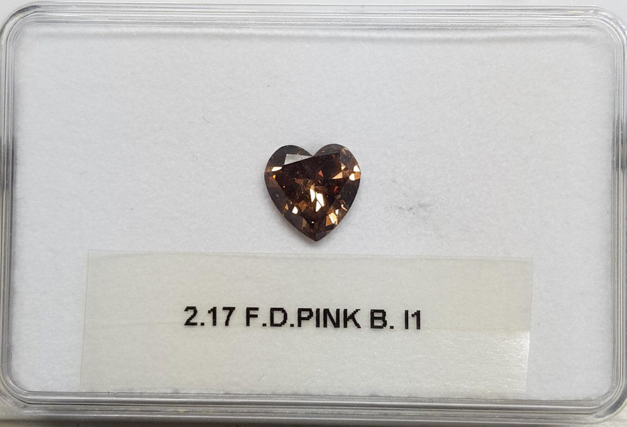 2.17 Carat HEART Shape BROWN Color Diamond - VMK Diamonds