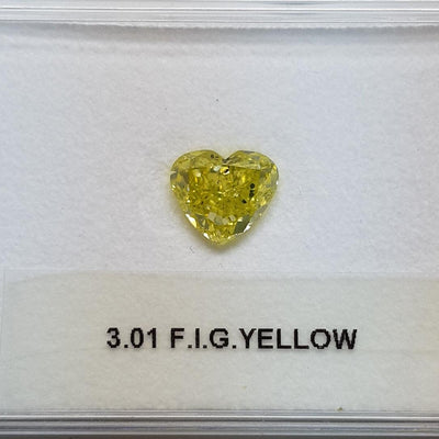 3.01 Carat HEART Shape YELLOW Color Diamond - VMK Diamonds
