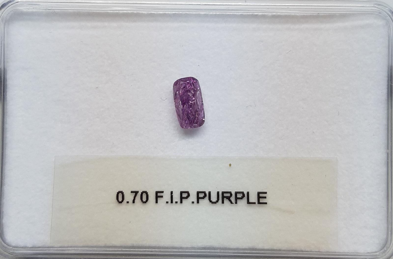 0.70 Carat CUSHION Shape PURPLE Color Diamond - VMK Diamonds