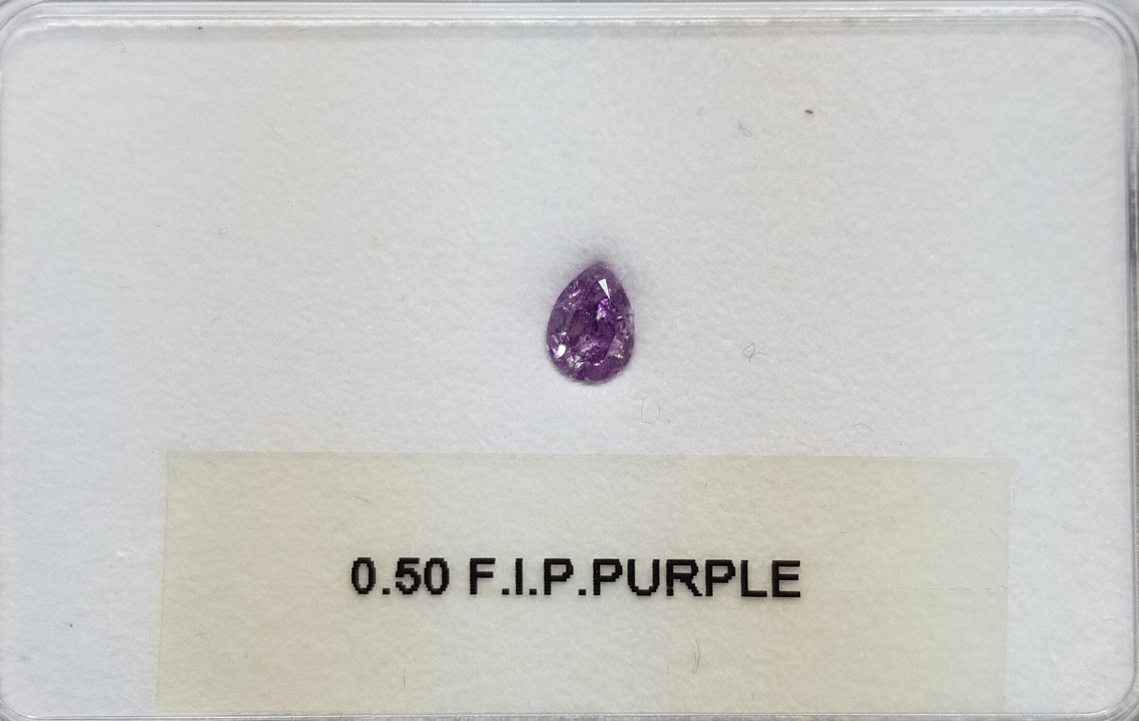 0.50 Carat PEAR Shape INTENSE PINK PURPLE Diamond - VMK Diamonds