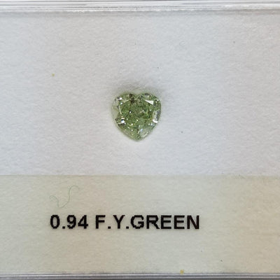 0.94 Carat HEART Shape GREEN Color Diamond - VMK Diamonds