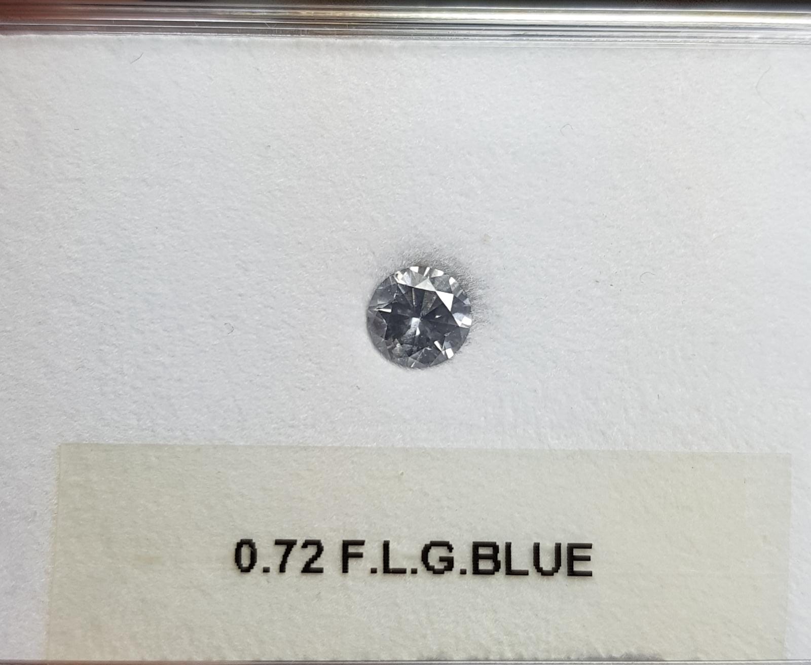 0.72 Carat ROUND Shape BLUE Color Diamond - VMK Diamonds