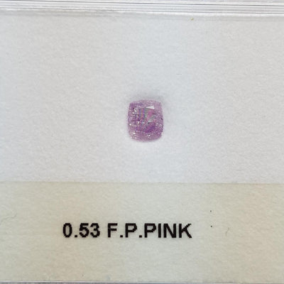 0.53 Carat CUSHION Shape PINK Color Diamond - VMK Diamonds