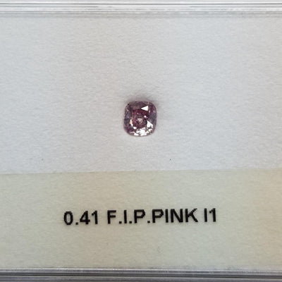 0.41 Carat CUSHION Shape PINK Color Diamond - VMK Diamonds