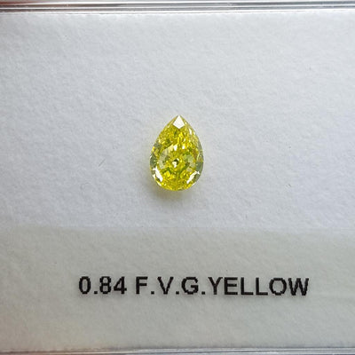 0.84 Carat PEAR Shape YELLOW Color Diamond - VMK Diamonds