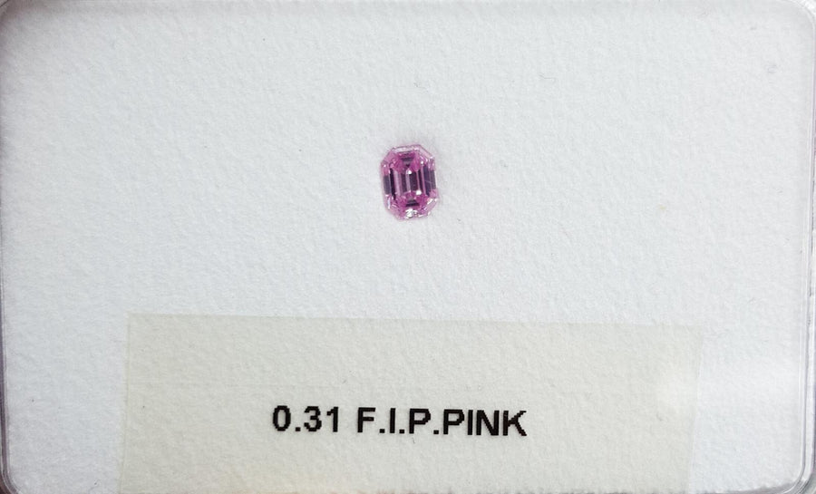 0.31 Carat EMERALD Shape PINK Color Diamond - VMK Diamonds