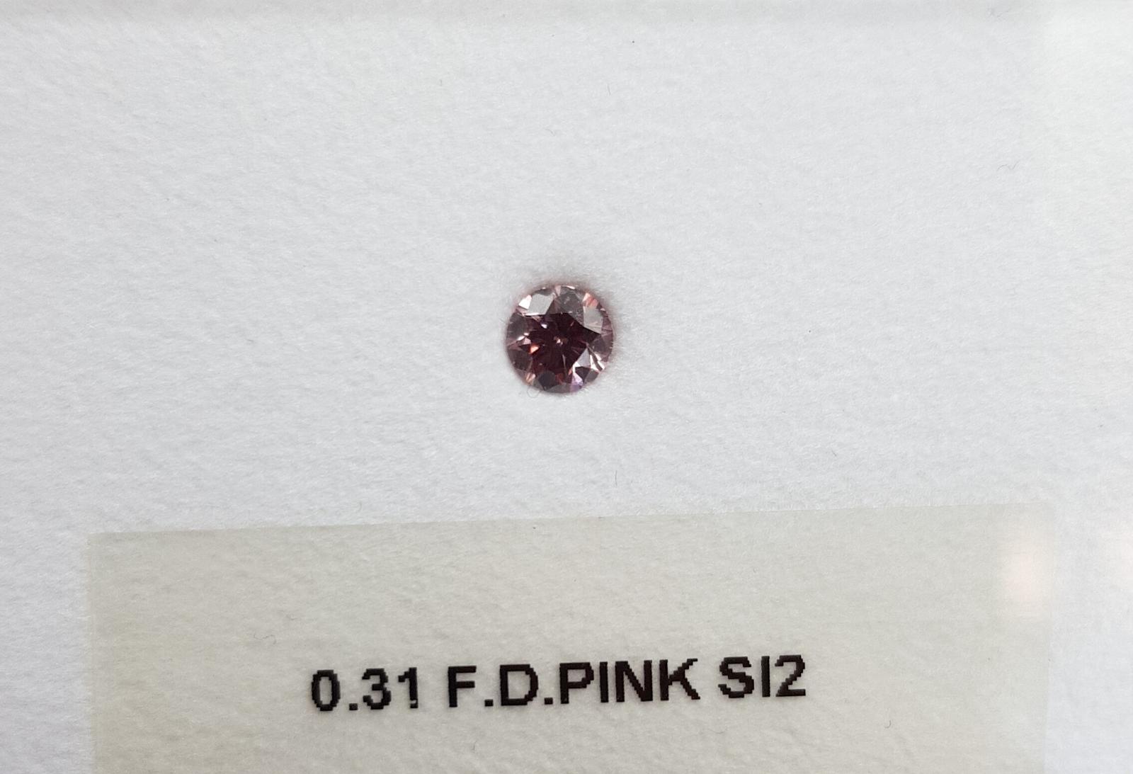 0.31 Carat ROUND Shape PINK Color Diamond - VMK Diamonds