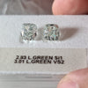 GREEN Diamond, 2.83 Carat, CUSHION Shape, SI1 Clarity
