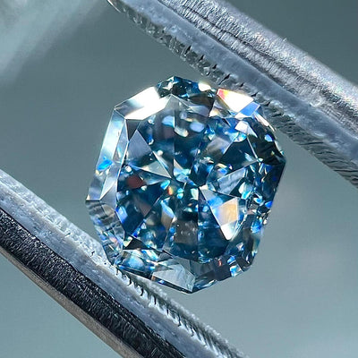 0.76 Carat RADIANT Shape BLUE Color Diamond