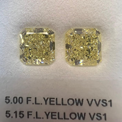 5.15 Carat RADIANT Shape YELLOW Color Diamond