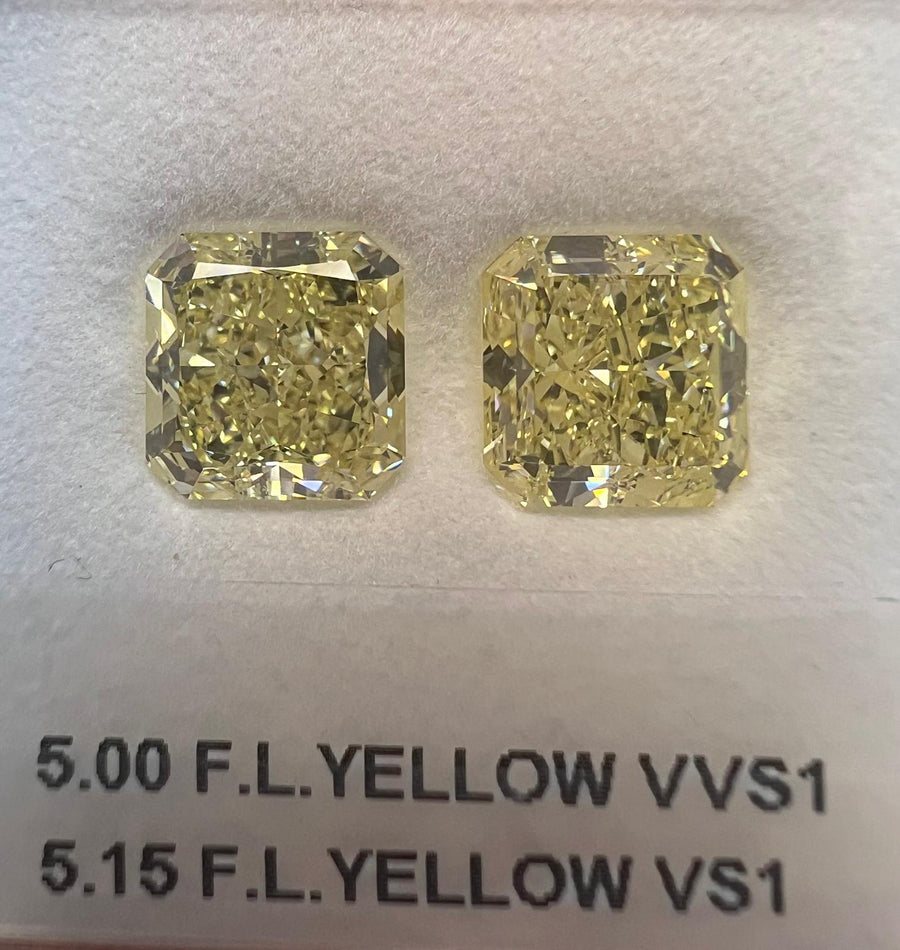 5.15 Carat RADIANT Shape YELLOW Color Diamond