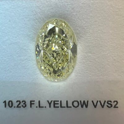 10.23 Carat OVAL Shape YELLOW Color Diamond