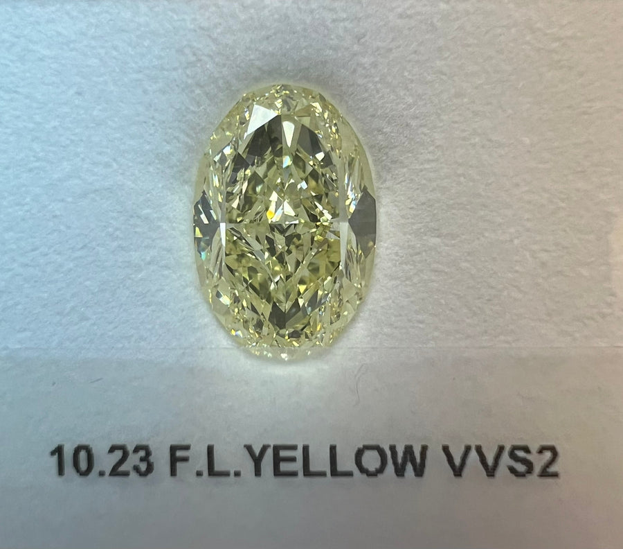 10.23 Carat OVAL Shape YELLOW Color Diamond