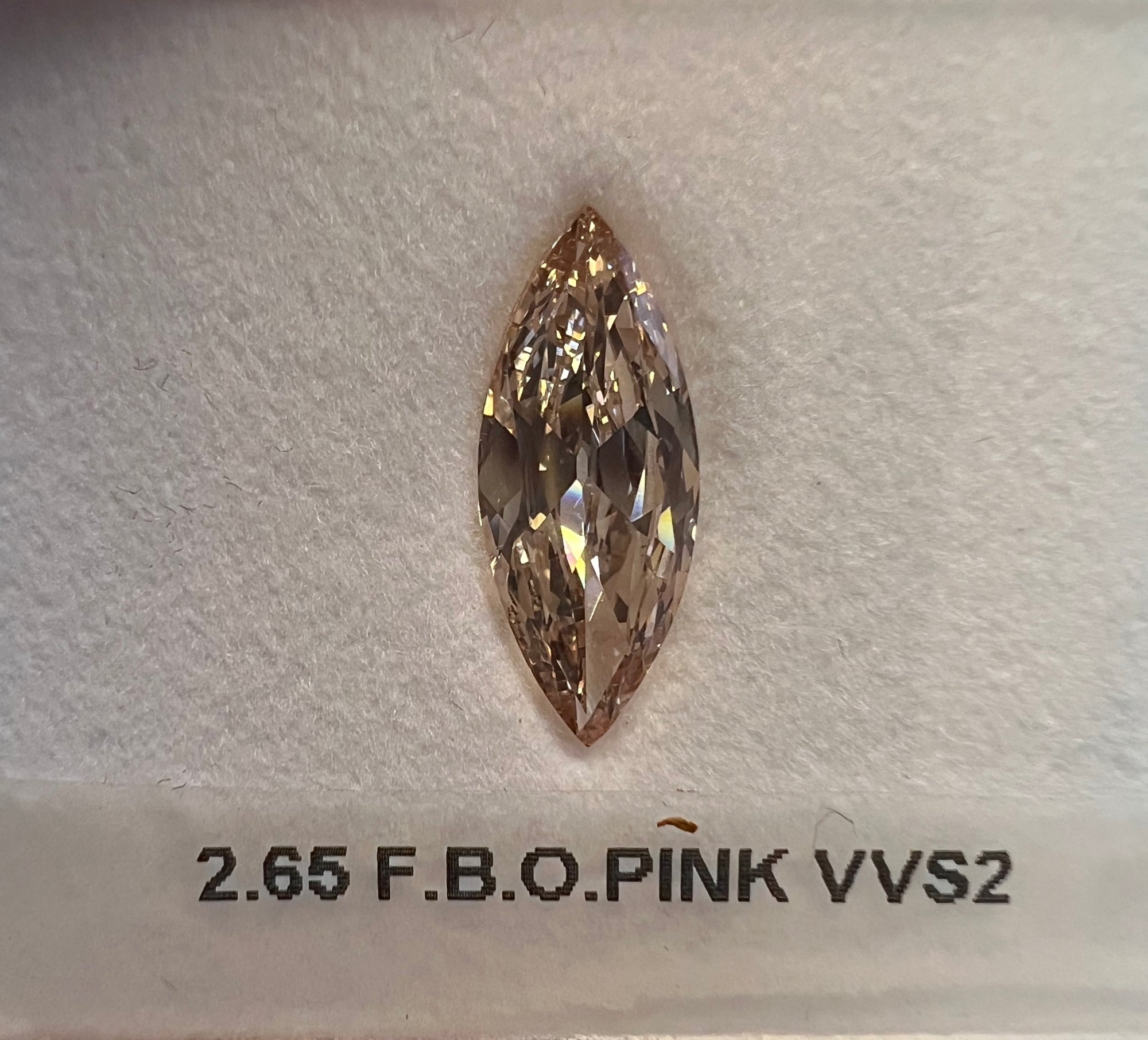 2.65 Carat MARQUISE Shape BROWNISH ORANGY PINK Color Diamond