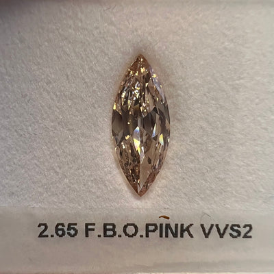 2.65 Carat MARQUISE Shape BROWNISH ORANGY PINK Color Diamond