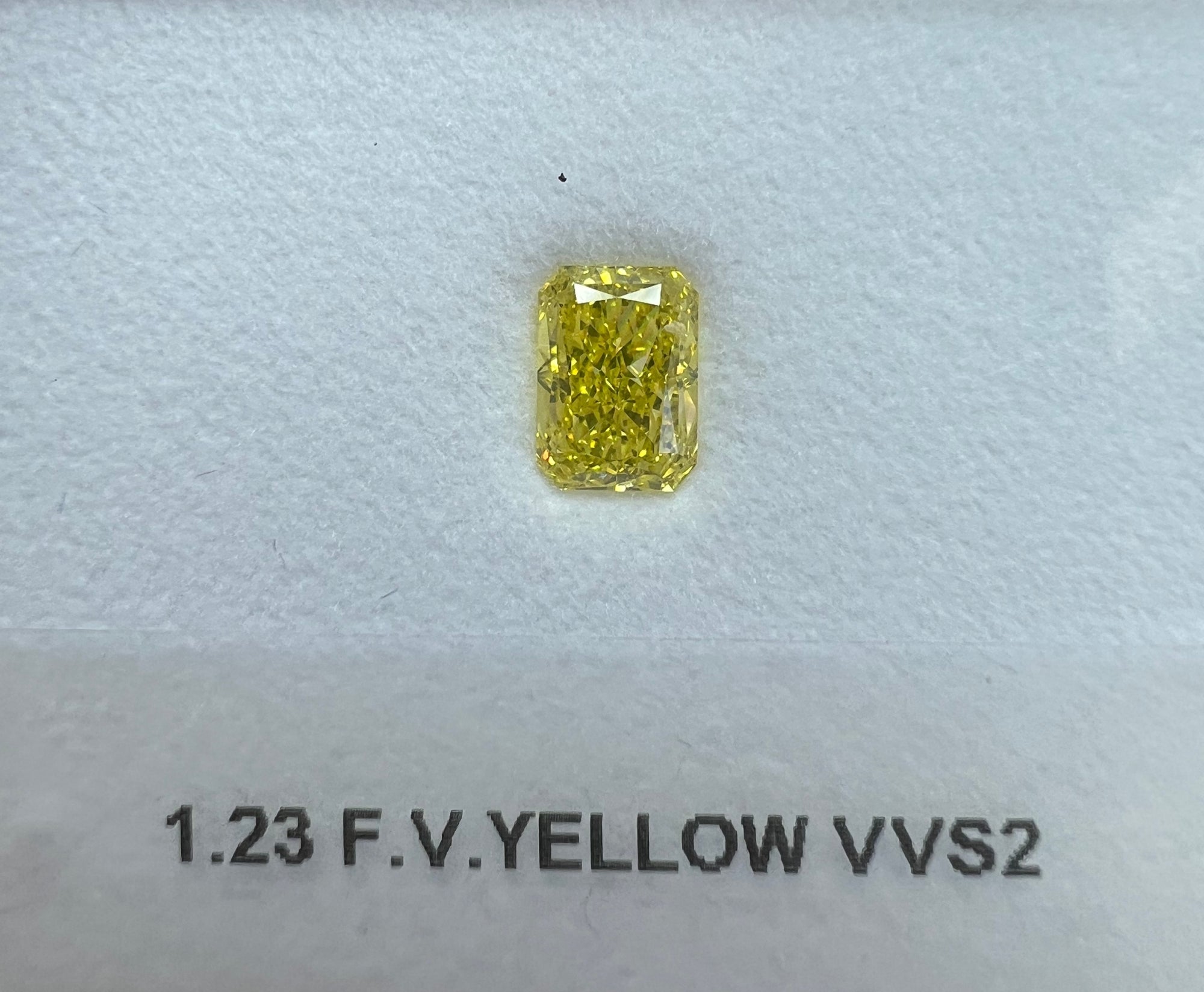 1.23 Carat RADIANT Shape YELLOW Color Diamond