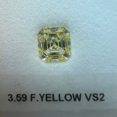 3.59 Carat EMERALD Shape YELLOW Color Diamond